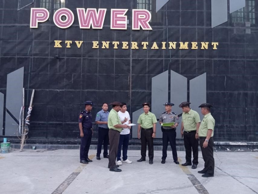Inspection of Power KTV in Thammataw Village, Patheingyi Township, Aungmyethazan District, Mandalay Region, to check compliance with prescribed rules and regulations.