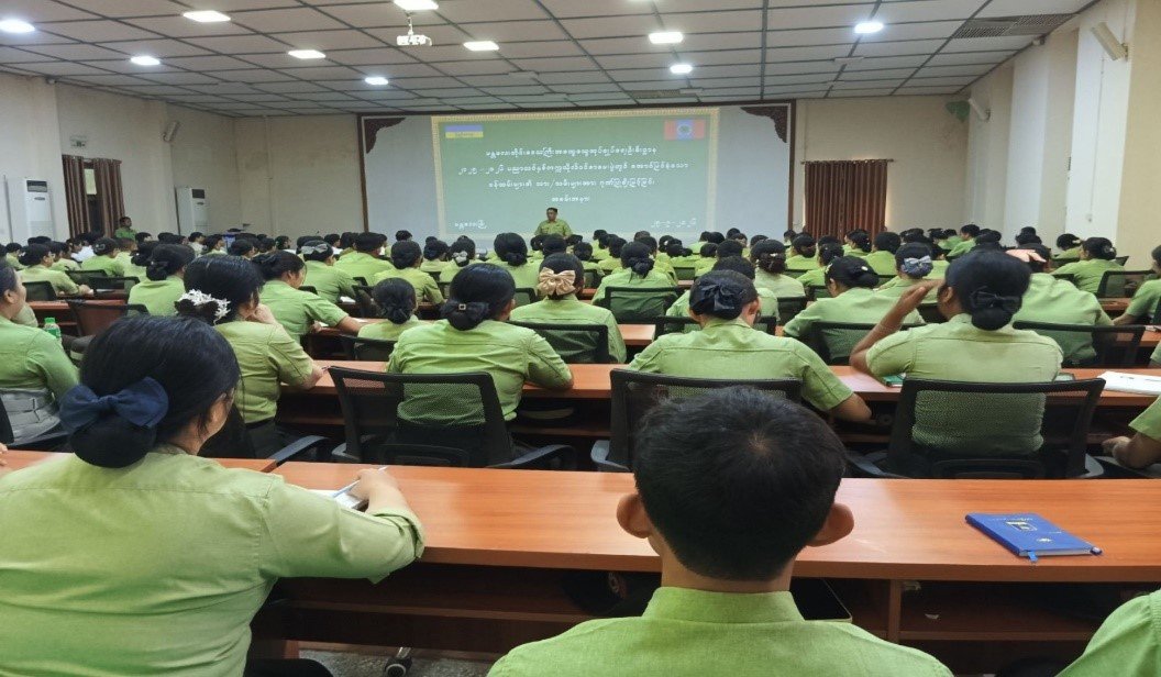 Attended the award ceremony honoring the children of staff members who passed the 2025–2026 matriculation exam with distinction, held at the meeting hall of the Mandalay Region General Administration Department